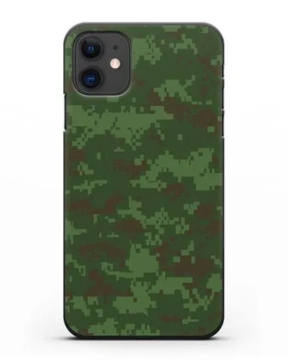 Чехол с армейским рисунком камуфляж зеленый пиксель силиконовый для iPhone 11