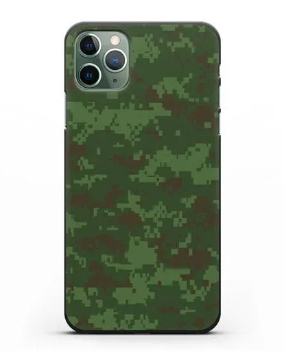 Чехол с армейским рисунком камуфляж зеленый пиксель силиконовый для iPhone 11 Pro Max
