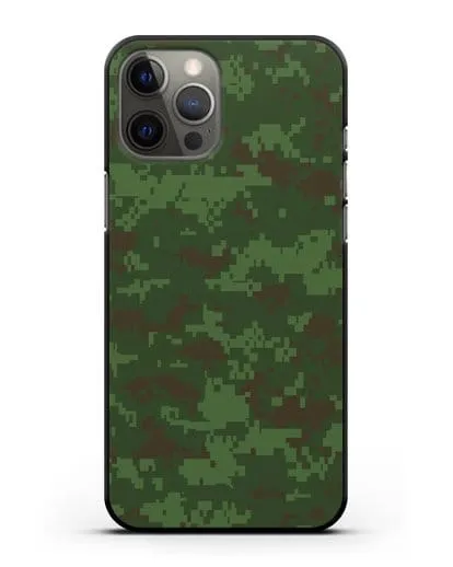 Чехол с армейским рисунком камуфляж зеленый пиксель силиконовый для iPhone 12 Pro Max