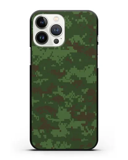 Чехол с армейским рисунком камуфляж зеленый пиксель силиконовый для iPhone 13 Pro Max