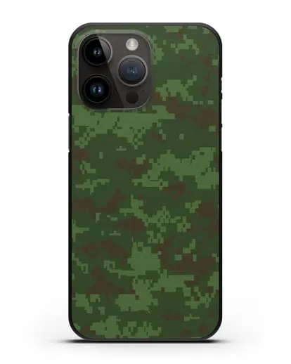 Чехол с армейским рисунком камуфляж зеленый пиксель силиконовый для iPhone 14 Pro Max