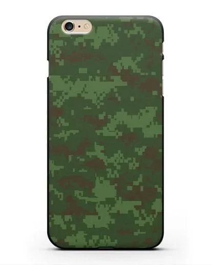 Чехол с армейским рисунком камуфляж зеленый пиксель силиконовый для iPhone 6 Plus