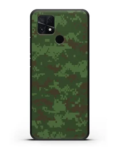 Чехол с армейским рисунком камуфляж зеленый пиксель силиконовый для Xiaomi Poco C40