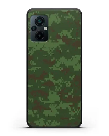Чехол с армейским рисунком камуфляж зеленый пиксель силиконовый для Xiaomi Poco M5