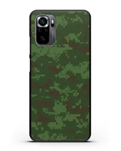 Чехол с армейским рисунком камуфляж зеленый пиксель силиконовый для Xiaomi Poco M5s