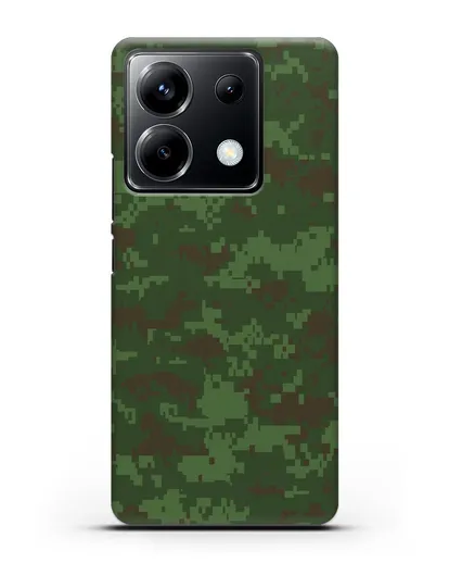 Чехол с армейским рисунком камуфляж зеленый пиксель силиконовый для Xiaomi Poco X6