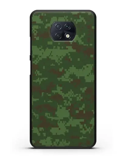Чехол с армейским рисунком камуфляж зеленый пиксель силиконовый для Xiaomi Redmi Note 9T