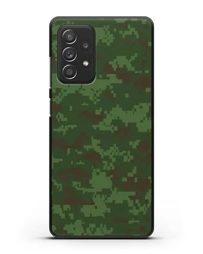 Чехол с армейским рисунком камуфляж зеленый пиксель силиконовый для Samsung Galaxy A53