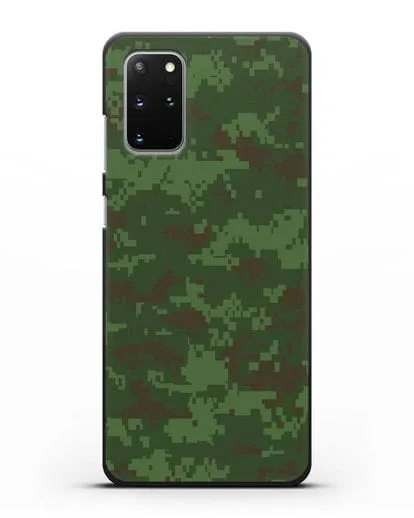 Чехол с армейским рисунком камуфляж зеленый пиксель силиконовый для Samsung Galaxy S20 Plus [SM-G985F]