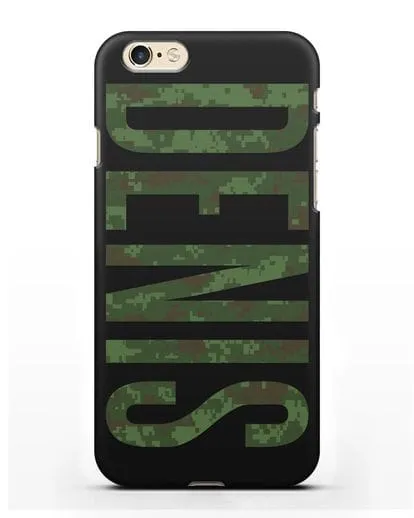 Чехол с именем, фамилией камуфляж зеленый пиксель силиконовый для iPhone 6