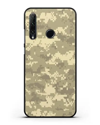 Чехол с армейским рисунком камуфляж песчаный пиксель силиконовый для Honor 20e