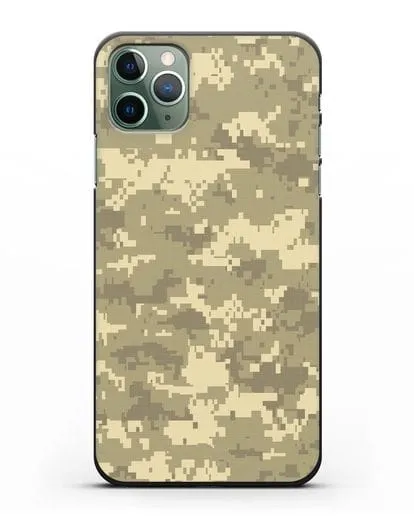 Чехол с армейским рисунком камуфляж песчаный пиксель силиконовый для iPhone 11 Pro