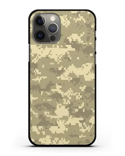 Чехол с армейским рисунком камуфляж песчаный пиксель силиконовый для iPhone 12 Pro