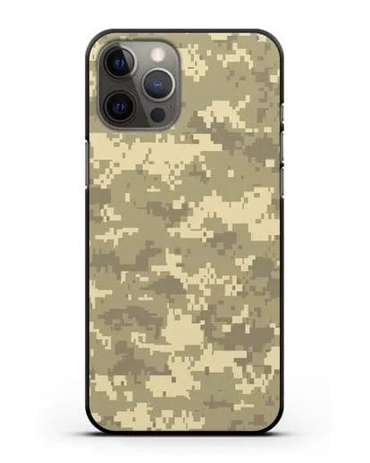 Чехол с армейским рисунком камуфляж песчаный пиксель силиконовый для iPhone 12 Pro Max