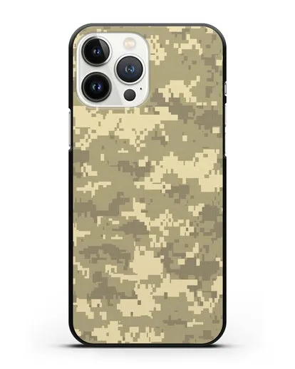 Чехол с армейским рисунком камуфляж песчаный пиксель силиконовый для iPhone 13 Pro Max