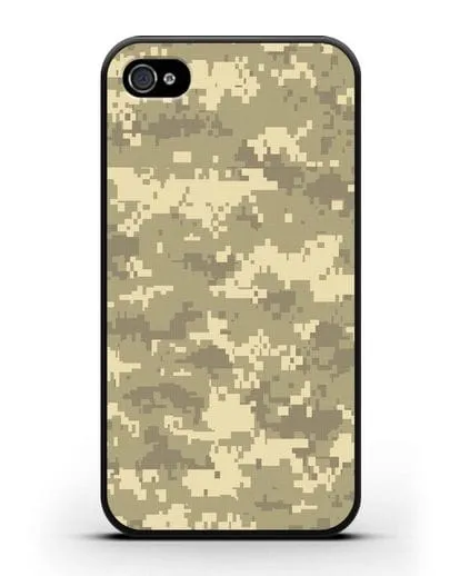 Чехол с армейским рисунком камуфляж песчаный пиксель силиконовый для iPhone 4/4s