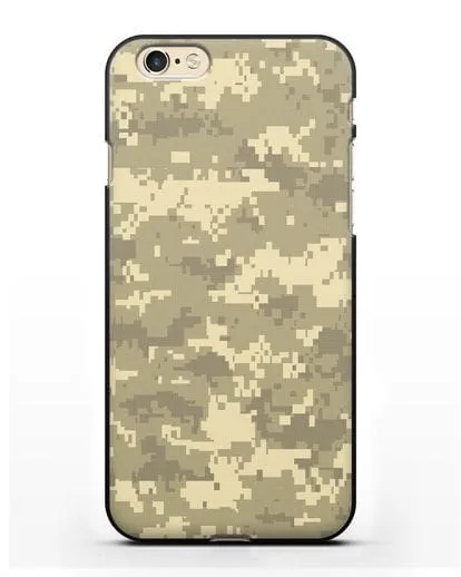 Чехол с армейским рисунком камуфляж песчаный пиксель силиконовый для iPhone 6