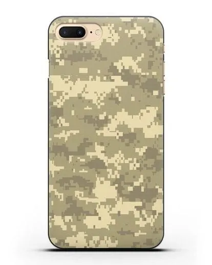 Чехол с армейским рисунком камуфляж песчаный пиксель силиконовый для iPhone 7 Plus