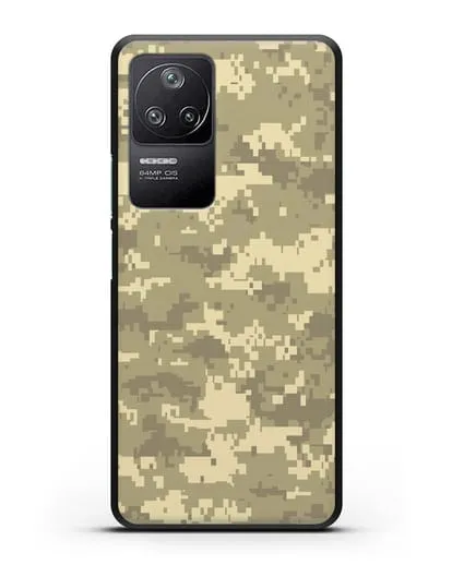 Чехол с армейским рисунком камуфляж песчаный пиксель силиконовый для Xiaomi Poco F4