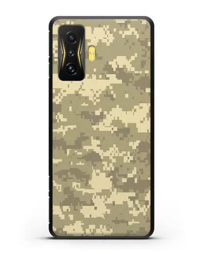 Чехол с армейским рисунком камуфляж песчаный пиксель силиконовый для Xiaomi Poco F4 GT