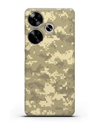 Чехол с армейским рисунком камуфляж песчаный пиксель силиконовый для Xiaomi Poco F6