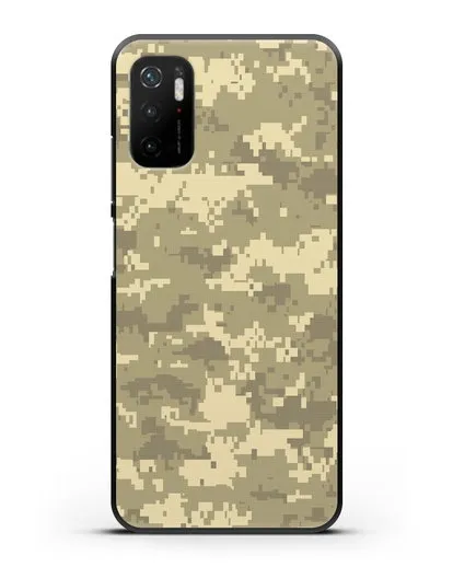 Чехол с армейским рисунком камуфляж песчаный пиксель силиконовый для Xiaomi Poco M3 Pro