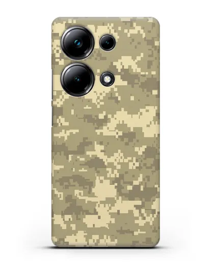 Чехол с армейским рисунком камуфляж песчаный пиксель силиконовый для Xiaomi Poco M6 Pro