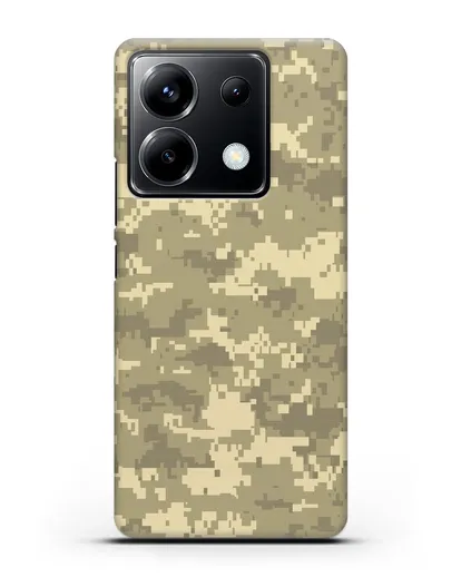 Чехол с армейским рисунком камуфляж песчаный пиксель силиконовый для Xiaomi Poco X6