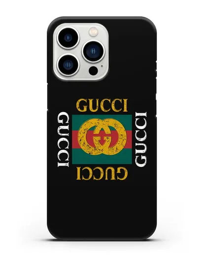 Чехол с логотипом Гуччи силиконовый для iPhone 13 Pro