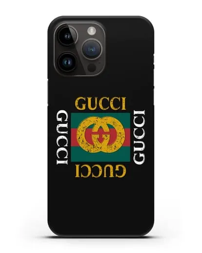 Чехол с логотипом Гуччи силиконовый для iPhone 14 Pro Max