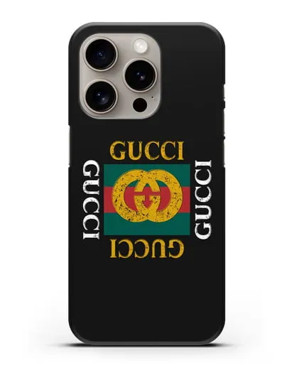 Чехол с логотипом Гуччи силиконовый для iPhone 15 Pro