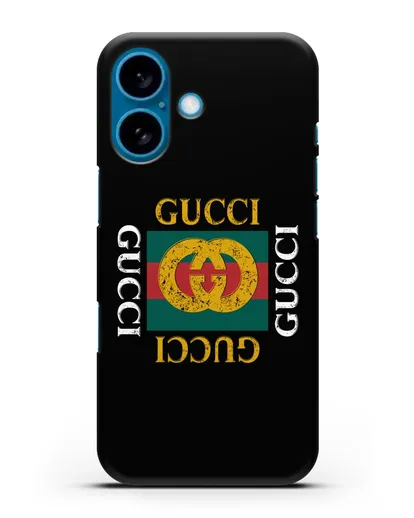 Чехол с логотипом Гуччи силиконовый для iPhone 16