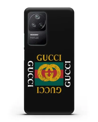 Чехол с логотипом Гуччи силиконовый для Xiaomi Poco F4