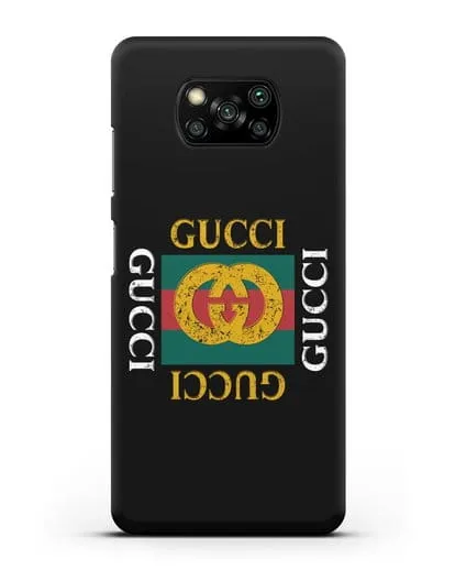 Чехол с логотипом Гуччи силиконовый для Xiaomi Poco X3