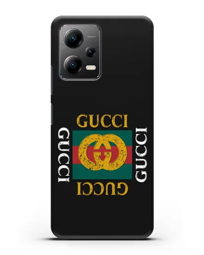 Чехол с логотипом Гуччи силиконовый для Xiaomi Poco X5