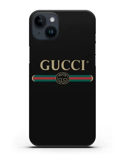 Чехол с эмблемой Gucci силиконовый для iPhone 14 Plus