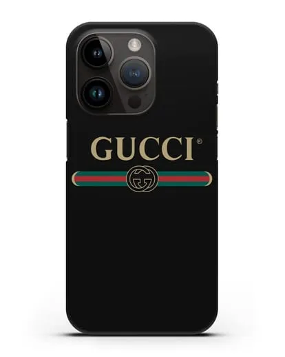 Чехол с эмблемой Gucci силиконовый для iPhone 14 Pro
