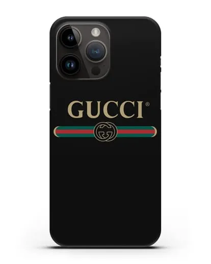 Чехол с эмблемой Gucci силиконовый для iPhone 14 Pro Max