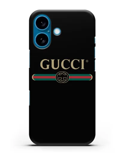 Чехол с эмблемой Gucci силиконовый для iPhone 16