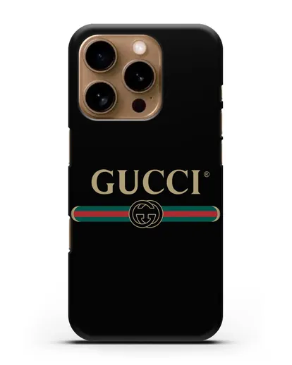 Чехол с эмблемой Gucci силиконовый для iPhone 16 Pro