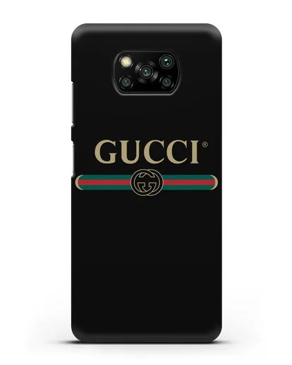 Чехол с эмблемой Gucci силиконовый для Xiaomi Poco X3 Pro