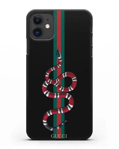 Чехол Гуччи со змеей силиконовый для iPhone 11