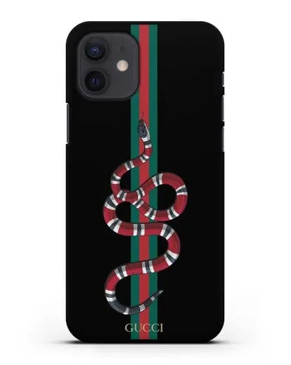 Чехол Гуччи со змеей силиконовый для iPhone 12