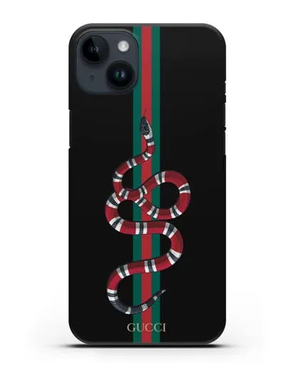 Чехол Гуччи со змеей силиконовый для iPhone 14 Plus