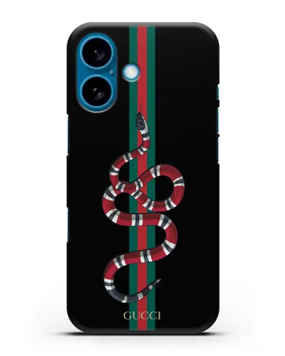 Чехол Гуччи со змеей силиконовый для iPhone 16