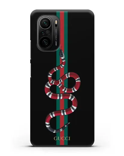 Чехол Гуччи со змеей силиконовый для Xiaomi Poco F3 Pro
