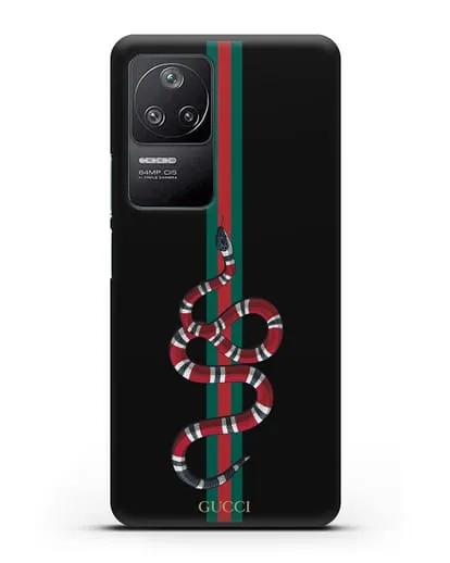 Чехол Гуччи со змеей силиконовый для Xiaomi Poco F4