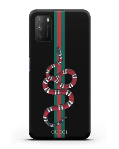 Чехол Гуччи со змеей силиконовый для Xiaomi Poco M3