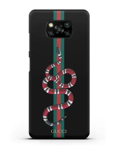 Чехол Гуччи со змеей силиконовый для Xiaomi Poco X3
