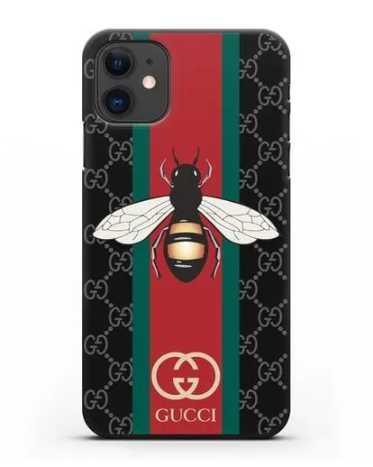 Чехол Гуччи с пчелой силиконовый для iPhone 11